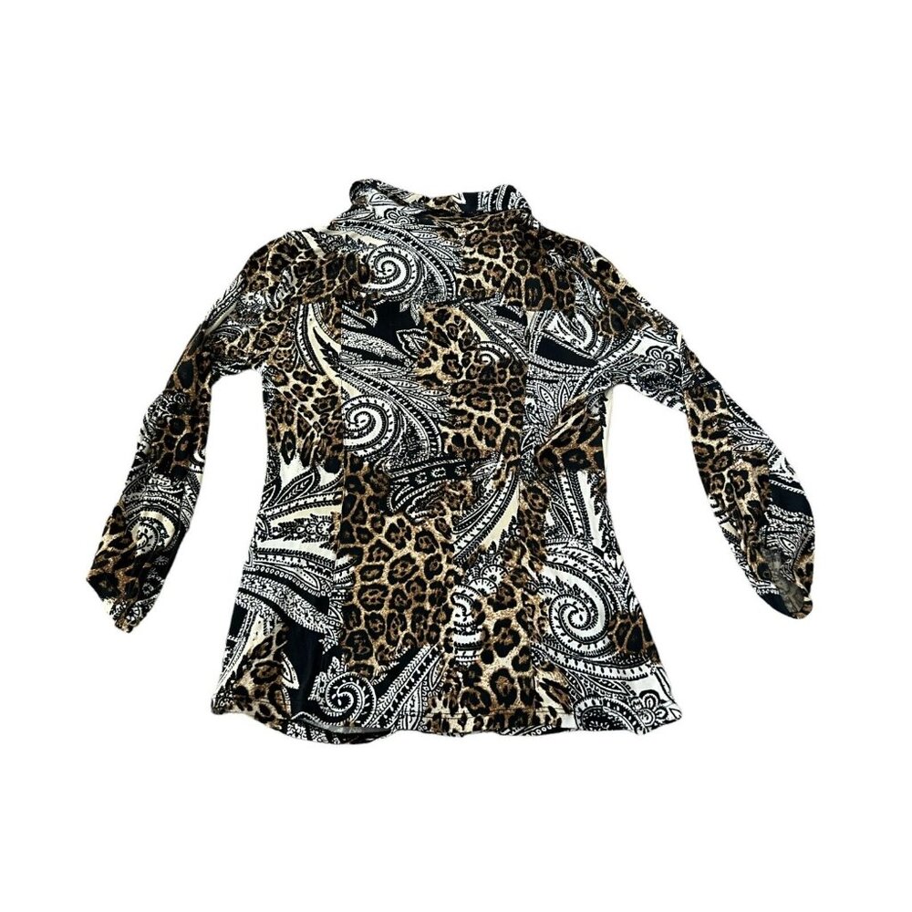 Cache Animal Leopard Print Paisley Top S - Picture 2 of 8